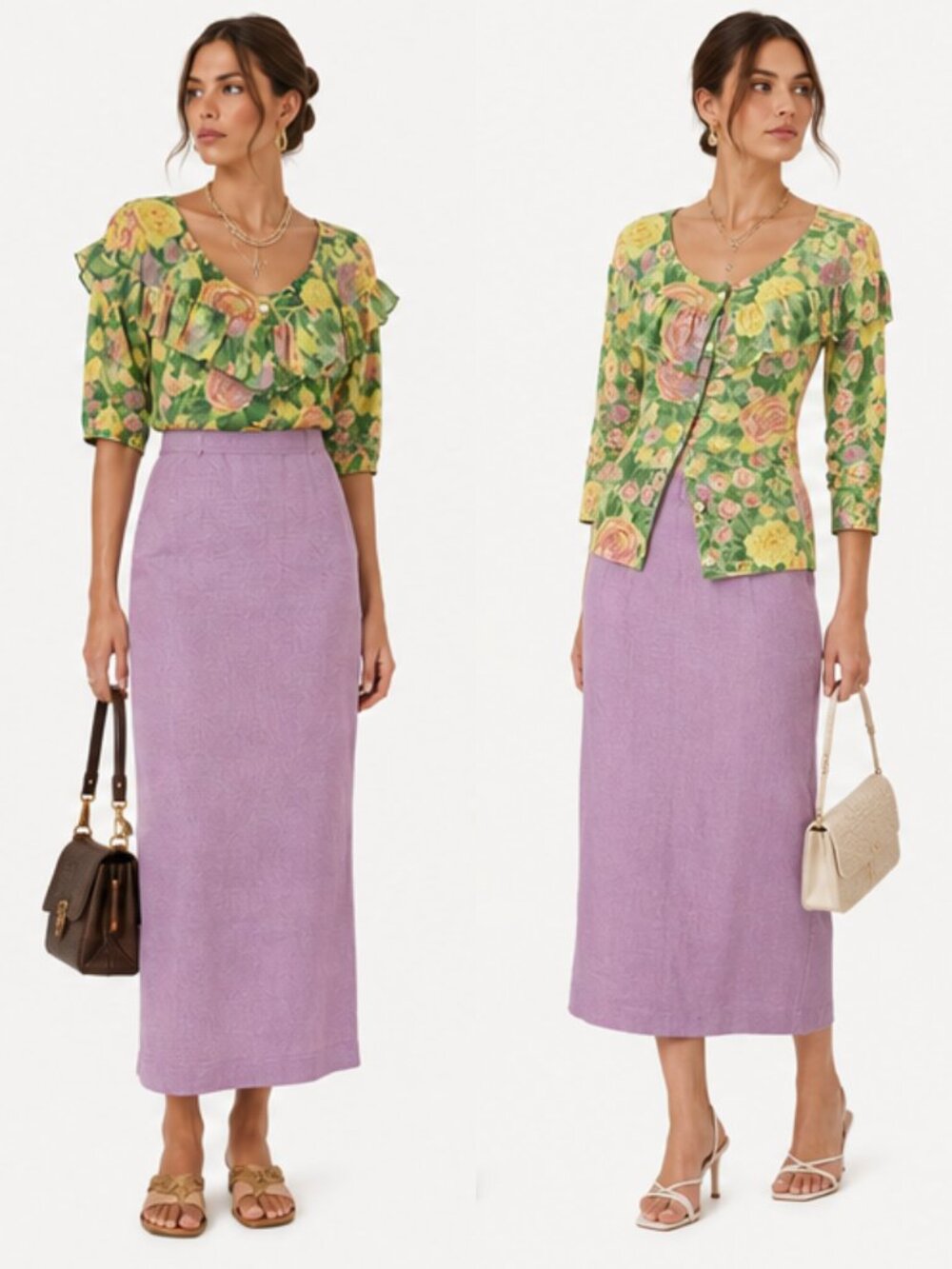 Yellow Bird Anthropologie Rose Bud Colored Pencil Cardigan (Fits M/L))